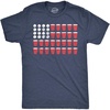 American Flag Beer Pong Fourth of July Humor Funny Shirts for Men | Funny T Shirts, Patriotic Apparel for Men, Cool Beer Short Sleeve, Soft Cotton Blend, Novelty Tees for Guys(Heather Navy)