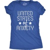 Womens United States of Anxiety T Shirt Funny Social Distance USA Quarantine Graphic Tee(Heather Royal)