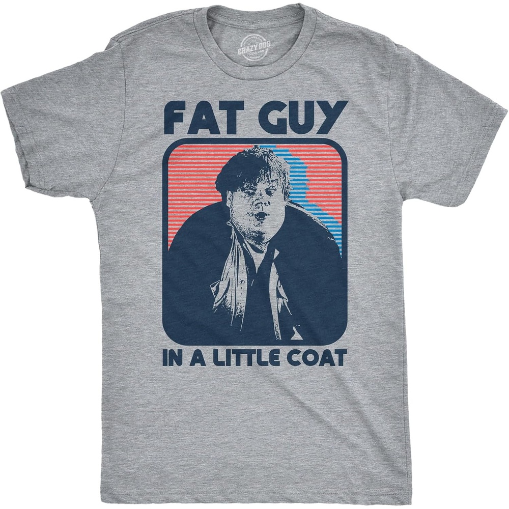 image:imageMens Chris Farley TShirt Matt Foley Funny Graphic Novelty Tees Licensed Chris Farley Tees Cool Comedy Shirts Vintage 90s Graphic Tee Funny Matt Foley Tshirts Classic Farley QuotesLight Heather Grey Fat Guy