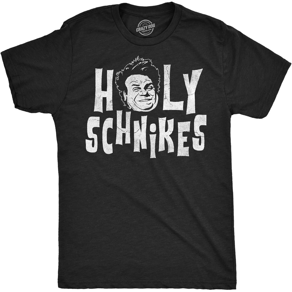 image:imageMens Chris Farley TShirt Matt Foley Funny Graphic Novelty Tees  Licensed Chris Farley Tees Cool Comedy Shirts Vintage 90s Graphic Tee Funny Matt Foley Tshirts Classic Farley QuotesHeather Black  Holy Schnikes