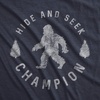 Crazy Dog T-Shirts Hide and Seek Champion Funny Bigfoot Graphic Tee | Funny T Shirts, Graphic Apparel for Men, Cool Camping Short Sleeve, Soft Cotton Blend, Novelty Tees for Guys(Navy – Womens Hide and Seek)