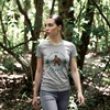 Crazy Dog T-Shirts Hide and Seek Champion Funny Bigfoot Graphic Tee | Funny T Shirts, Graphic Apparel for Men, Cool Camping Short Sleeve, Soft Cotton Blend, Novelty Tees for Guys(Light Grey – Womens 2 Color Print)
