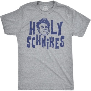 Mens Chris Farley T-Shirt Matt Foley Funny Graphic Novelty Tees | Licensed Chris Farley Tees, Cool Comedy Shirts, Vintage 90s Graphic Tee, Funny Matt Foley Tshirts, Classic Farley Quotes,(Light Heather Grey – Holy Schnikes)
