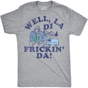 Mens Chris Farley T-Shirt Matt Foley Funny Graphic Novelty Tees | Licensed Chris Farley Tees, Cool Comedy Shirts, Vintage 90s Graphic Tee, Funny Matt Foley Tshirts, Classic Farley Quotes,(Light Heather Grey – La Di Frickin Da)