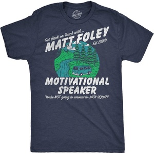 Mens Chris Farley T-Shirt Matt Foley Funny Graphic Novelty Tees | Licensed Chris Farley Tees, Cool Comedy Shirts, Vintage 90s Graphic Tee, Funny Matt Foley Tshirts, Classic Farley Quotes,(Heather Navy – Matt Foley)