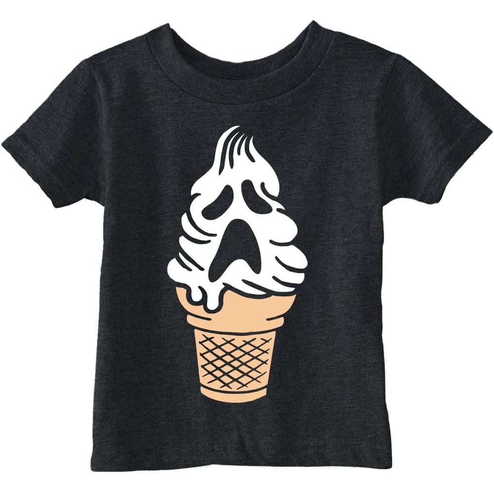 image:imageToddler T Shirt Ghost Ice Cream Cone Halloween Tee for Young Kids  Funny Kids Shirts Halloween Apparel for Toddler Cool Food Apparel Super Soft Blend Childrens Graphic Tees