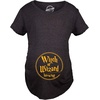 Halloween Maternity Witch Or Wizard Brewing Pregnancy Funny Tees | Funny Graphic Pregnancy Tee, Halloween Maternity Wear, Cool Movie Short Sleeve, Ruched, stretchy, soft, Maternity Shirts(Heather Black)
