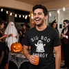 Halloween Mens T-Shirt Big Boo Energy Funny Bed Sheet Ghost Tees | Funny T Shirts, Halloween Apparel for Men, Cool Sarcastic Short Sleeve, Soft Cotton Blend, Novelty Tees for Guys(Heather Black – Boo)