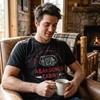 Halloween Mens T-Shirt Go Into Abandoned Cabins Horror Funny Tees | Funny T Shirts, Halloween Apparel for Men, Cool Movie Short Sleeve, Sarcastic, Soft Cotton Blend, Novelty Tees for Guys(Heather Black)