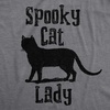 Womens Spooky Cat Lady T Shirt Funny Black Cat Halloween Tee | Funny T Shirts, Halloween Tops for Women, Cool Cat Top, Soft Cotton Blend, Women’s Novelty Tees(Dark Heather Grey)