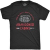 Halloween Mens T-Shirt Go Into Abandoned Cabins Horror Funny Tees | Funny T Shirts, Halloween Apparel for Men, Cool Movie Short Sleeve, Sarcastic, Soft Cotton Blend, Novelty Tees for Guys(Heather Black)