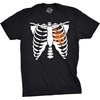 Halloween Mens T-Shirt Skeleton Rib Cage Jack-O-Lantern Cute Tees | Funny T Shirts, Halloween Apparel for Men, Cool Short Sleeve, Soft Cotton Blend, Novelty Tees for Guys(Black)