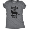 Womens Spooky Cat Lady T Shirt Funny Black Cat Halloween Tee | Funny T Shirts, Halloween Tops for Women, Cool Cat Top, Soft Cotton Blend, Women’s Novelty Tees(Dark Heather Grey)