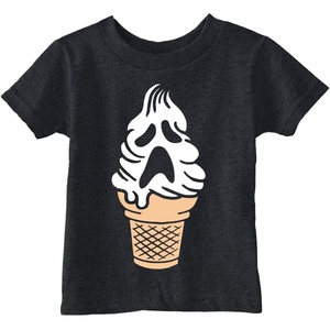 Toddler T Shirt Ghost Ice Cream Cone Halloween Tee for Young Kids | Funny Kids Shirts, Halloween Apparel for Toddler, Cool Food Apparel, Super Soft Blend, Childrens Graphic Tees