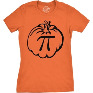 Womens Pumpkin Pi Funny Math Shirt PieThanksgiving Fall T Shirt | Funny T Shirts, Halloween Tops for Women, Cool Thanksgiving Top, Science, Soft Cotton Blend, Women’s Novelty Tees(Orange)
