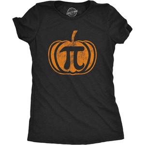 Womens Pumpkin Pi Funny Math Shirt PieThanksgiving Fall T Shirt | Funny T Shirts, Halloween Tops for Women, Cool Thanksgiving Top, Science, Soft Cotton Blend, Women’s Novelty Tees(Heather Black)