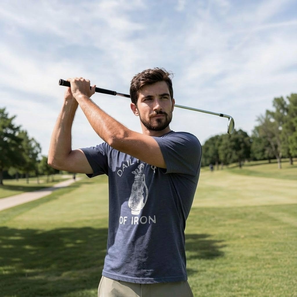 image:imageGolfing with Sarcastic Sayings Golf Funny Hilarious Mens T Shirts Funny T Shirts Graphic Apparel for Men Cool Golf Short Sleeve Sarcastic Soft Cotton Blend Novelty Tees for GuysHeather Navy Iron Dose