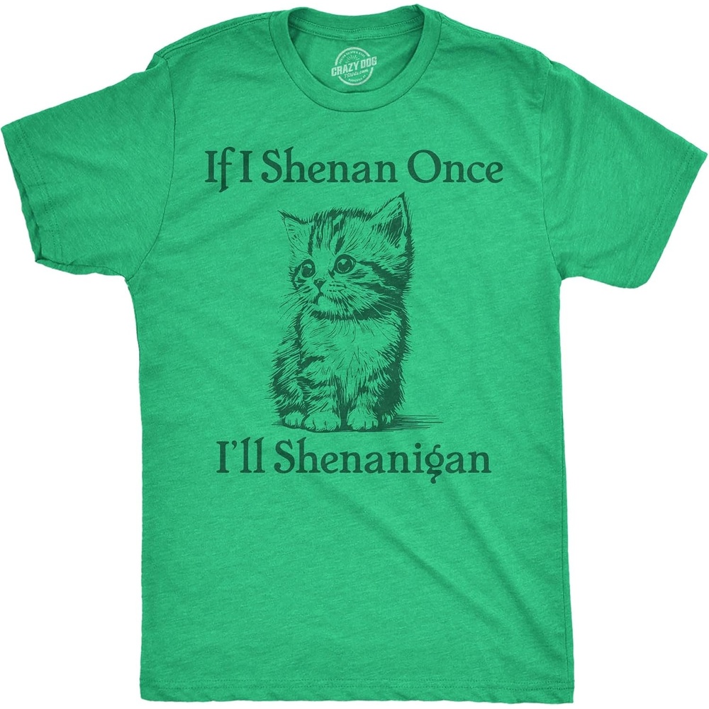 image:imageIf I Shenan Once Ill Shenangian Saint Patricks Day Shirts for Men Funny T Shirts Graphic Apparel for Men Cool Sarcastic Short Sleeve Soft Cotton Blend Novelty Tees for Guys
