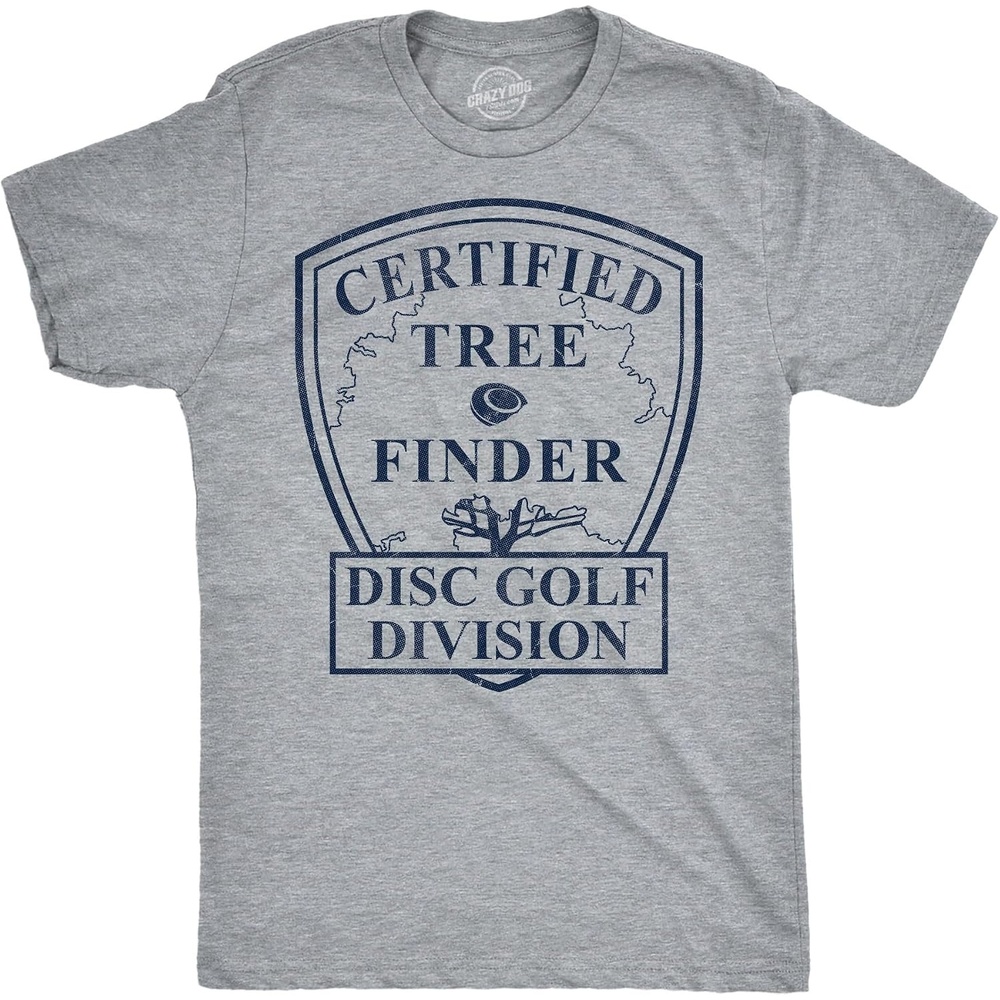 image:imageMens Funny T Shirts Certified Tree Finder Disc Golf Tee for Men Funny T Shirts Graphic Apparel for Men Cool Short Sleeve Soft Cotton Blend Novelty Tees for Guys