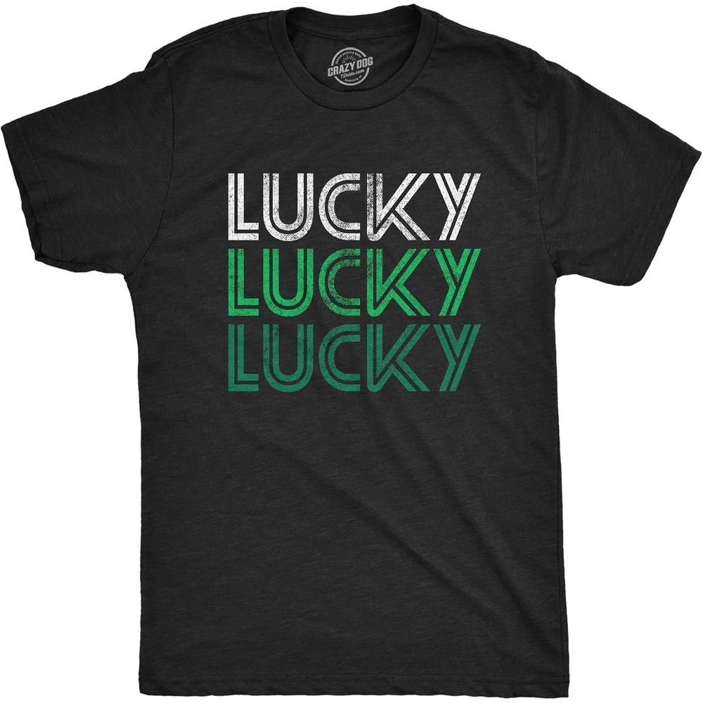 image:imageMens Saint Patricks T Shirt Funny Irish Tees Cool Party Tees Funny T Shirts Graphic Apparel for Men Cool Drinking Short Sleeve Sarcastic Soft Cotton Blend Novelty Tees for GuysHeather Black Lucky 3x
