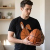 Basketball Easter Egg Easter Sunday Graphic Funny Shirts for Men | Funny T Shirts, Easter Apparel for Men, Cool Basketball Short Sleeve, Soft Cotton Blend, Novelty Tees for Guys