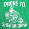 Funny Saint Patricks Day Hilarious Graphic Humor T Shirts for Men | Funny T Shirts, Saint Patrick’s Day Apparel for Men, Cool Short Sleeve, Soft Cotton Blend, Novelty Tees for Guys(Heather Green – Prone to Shenanigans)