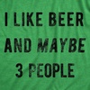 Funny Saint Patricks Day Hilarious Graphic Humor T Shirts for Men | Funny T Shirts, Saint Patrick’s Day Apparel for Men, Cool Short Sleeve, Soft Cotton Blend, Novelty Tees for Guys(Heather Green – Beer 3 People)
