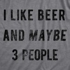 Funny Saint Patricks Day Hilarious Graphic Humor T Shirts for Men | Funny T Shirts, Saint Patrick’s Day Apparel for Men, Cool Short Sleeve, Soft Cotton Blend, Novelty Tees for Guys(Dark Heather Grey – Beer 3 People)