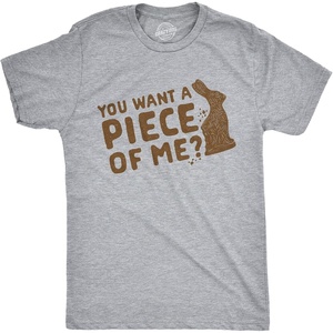 Easter Bunny Graphic Novelty Humor Funny T Shirts for Men | Funny T Shirts, Easter Apparel for Men, Cool Animal Short Sleeve, Soft Cotton Blend, Novelty Tees for Guys(Light Heather Grey – Piece of Me)
