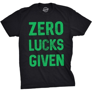 Funny Saint Patricks Day Hilarious Graphic Humor T Shirts for Men | Funny T Shirts, Saint Patrick’s Day Apparel for Men, Cool Short Sleeve, Soft Cotton Blend, Novelty Tees for Guys(Heather Black – Zero Lucks Given)