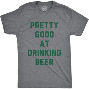 Funny Saint Patricks Day Hilarious Graphic Humor T Shirts for Men | Funny T Shirts, Saint Patrick’s Day Apparel for Men, Cool Short Sleeve, Soft Cotton Blend, Novelty Tees for Guys(Dark Heather Grey – Good at Drinking)