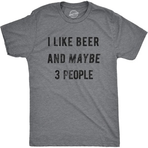 Funny Saint Patricks Day Hilarious Graphic Humor T Shirts for Men | Funny T Shirts, Saint Patrick’s Day Apparel for Men, Cool Short Sleeve, Soft Cotton Blend, Novelty Tees for Guys(Dark Heather Grey – Beer 3 People)