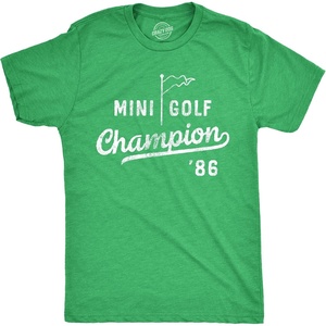 Golfing with Sarcastic Sayings Golf Funny Hilarious Mens T Shirts | Funny T Shirts, Graphic Apparel for Men, Cool Golf Short Sleeve, Sarcastic, Soft Cotton Blend, Novelty Tees for Guys(Heather Green – Mini Golf Champ)