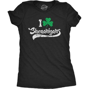 I Clover Shenanigans Funny Irish Clover St Saint Women’s T-Shirt | Funny T Shirts, Saint Patrick’s Day Tops for Women, Cool Drinking Top, Soft Cotton Blend, Women’s Novelty Tees(Two Color Print)