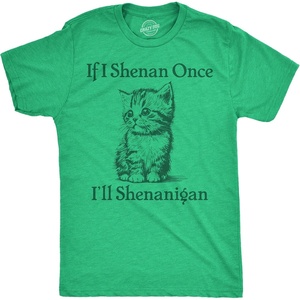 If I Shenan Once Ill Shenangian Saint Patricks Day Shirts for Men | Funny T Shirts, Graphic Apparel for Men, Cool Sarcastic Short Sleeve, Soft Cotton Blend, Novelty Tees for Guys