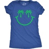 Palm Tree Eyes Smile Vacation Funny Graphic T Shirt for Women | Funny T Shirts, Graphic Tops for Women, Cool Summer Top, Sarcastic, Soft Cotton Blend, Women’s Novelty Tees