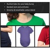 Maternity Skeleton Baby Halloween Pregnancy Announcement T Shirt | Funny Graphic Pregnancy Tee, Halloween Maternity Wear, Cool Short Sleeve, Ruched, stretchy, soft, Maternity Shirts(Heather Black – Skeleton Baby)