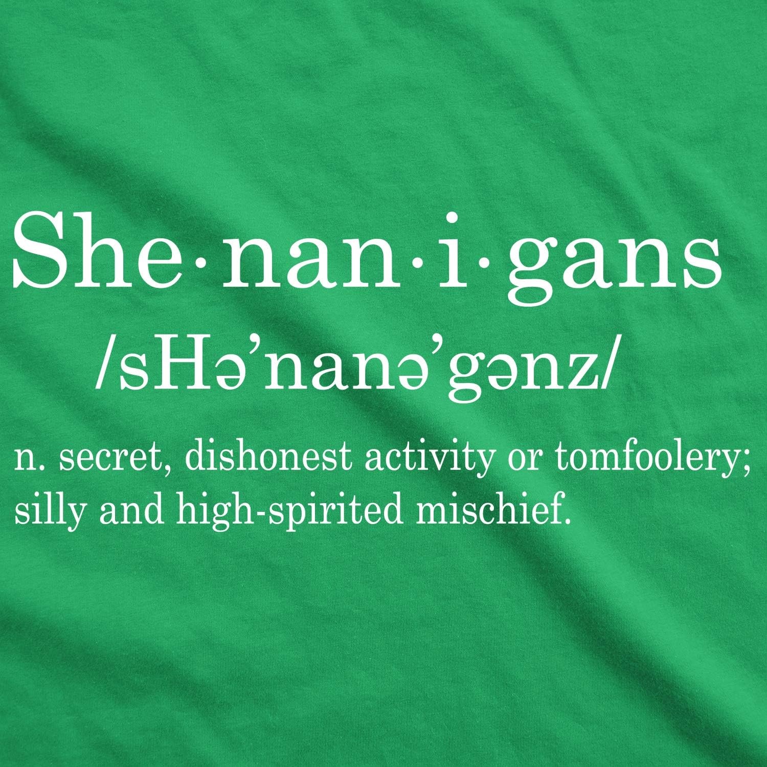 image:imageFunny Saint Patricks Day Hilarious Graphic Humor T Shirts for MenHeather Green Shenanigan Definition