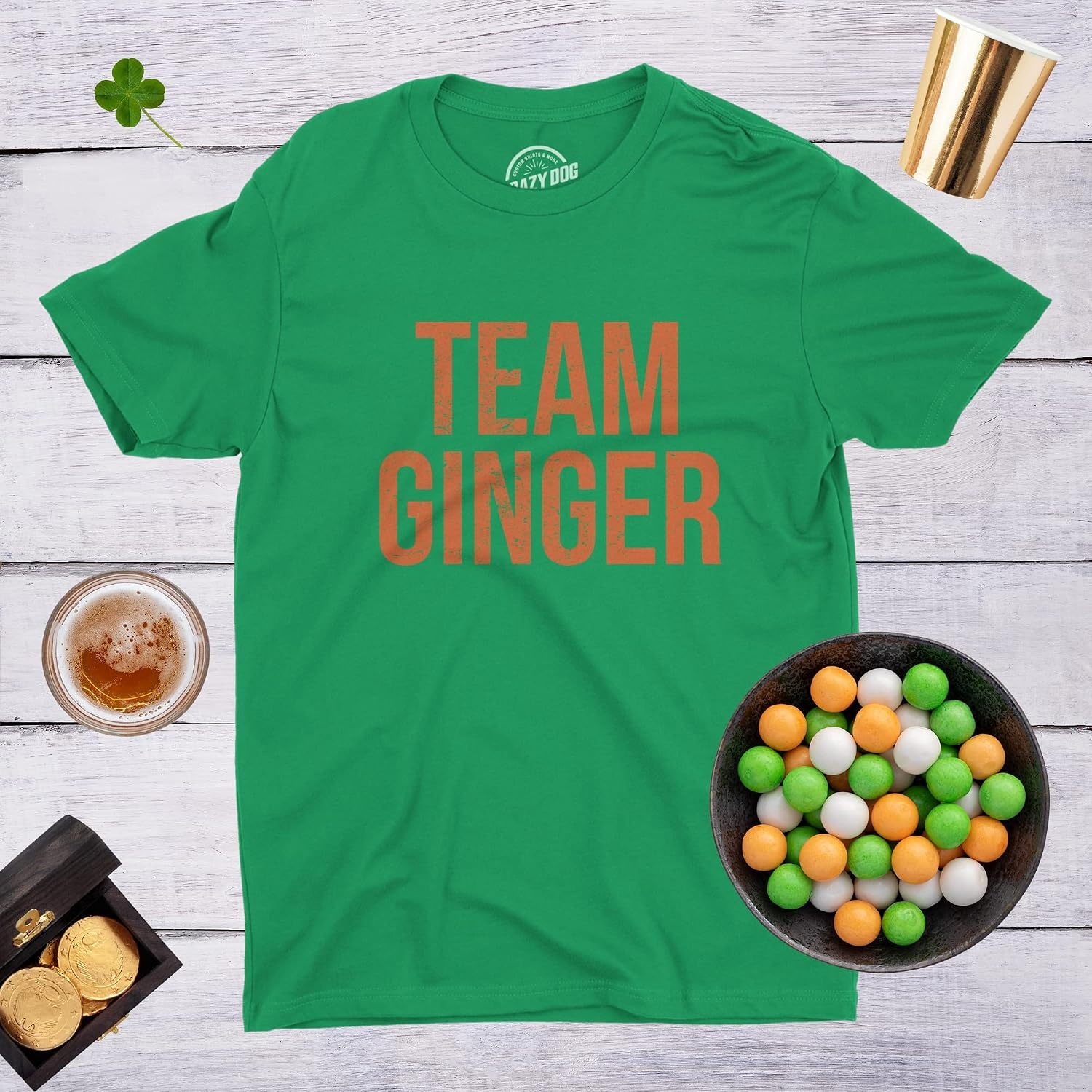 image:imageFunny Saint Patricks Day Hilarious Graphic Humor T Shirts for MenHeather Green Team Ginger