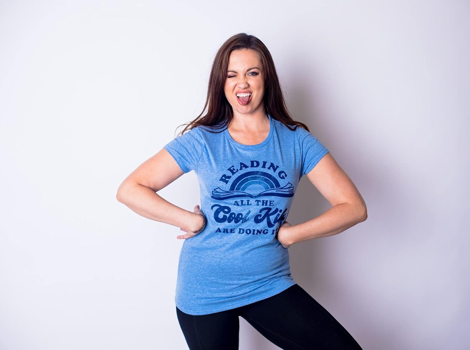 image:imageFunny Womens TShirts Sarcastic Tees for Cool Ladies with SassHeather Light Blue Reading Cool Kids
