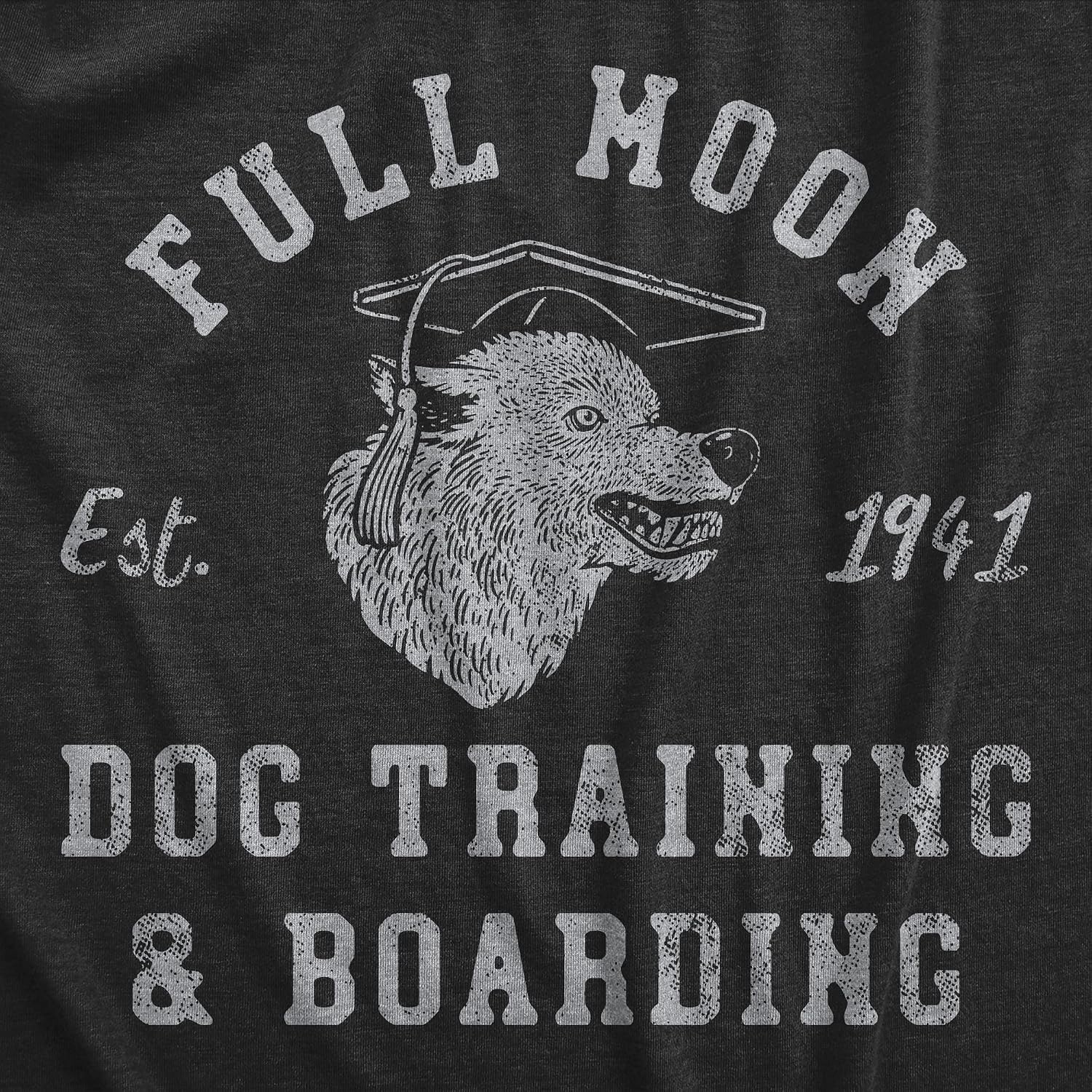 image:imageHalloween Mens Full Moon Dog Training and Boarding Werewolf TeesHeather Black Moon