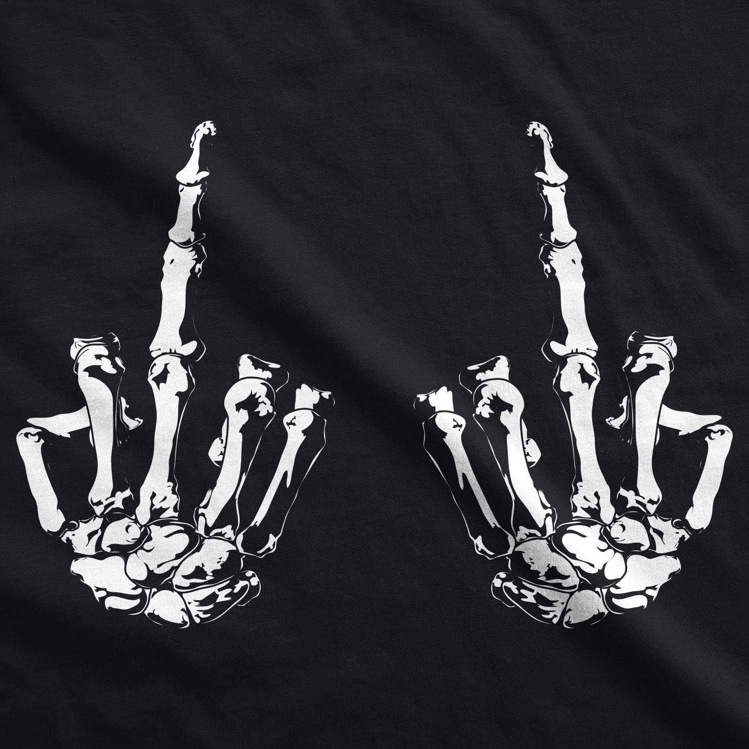 image:imageHalloween Mens TShirt Skeleton Hands Middle Finger Funny TeesBlack