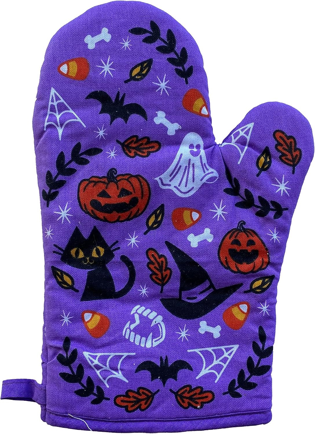 image:imageHalloween Oven Mitt Cute Festive JackOLantern Spooky Candy Corn Kitchen Glove Funny Graphic Kitchenwear Halloween Novelty Cookware Purple Oven Mitt Pack of 2Oven Mitt Pack of 2
