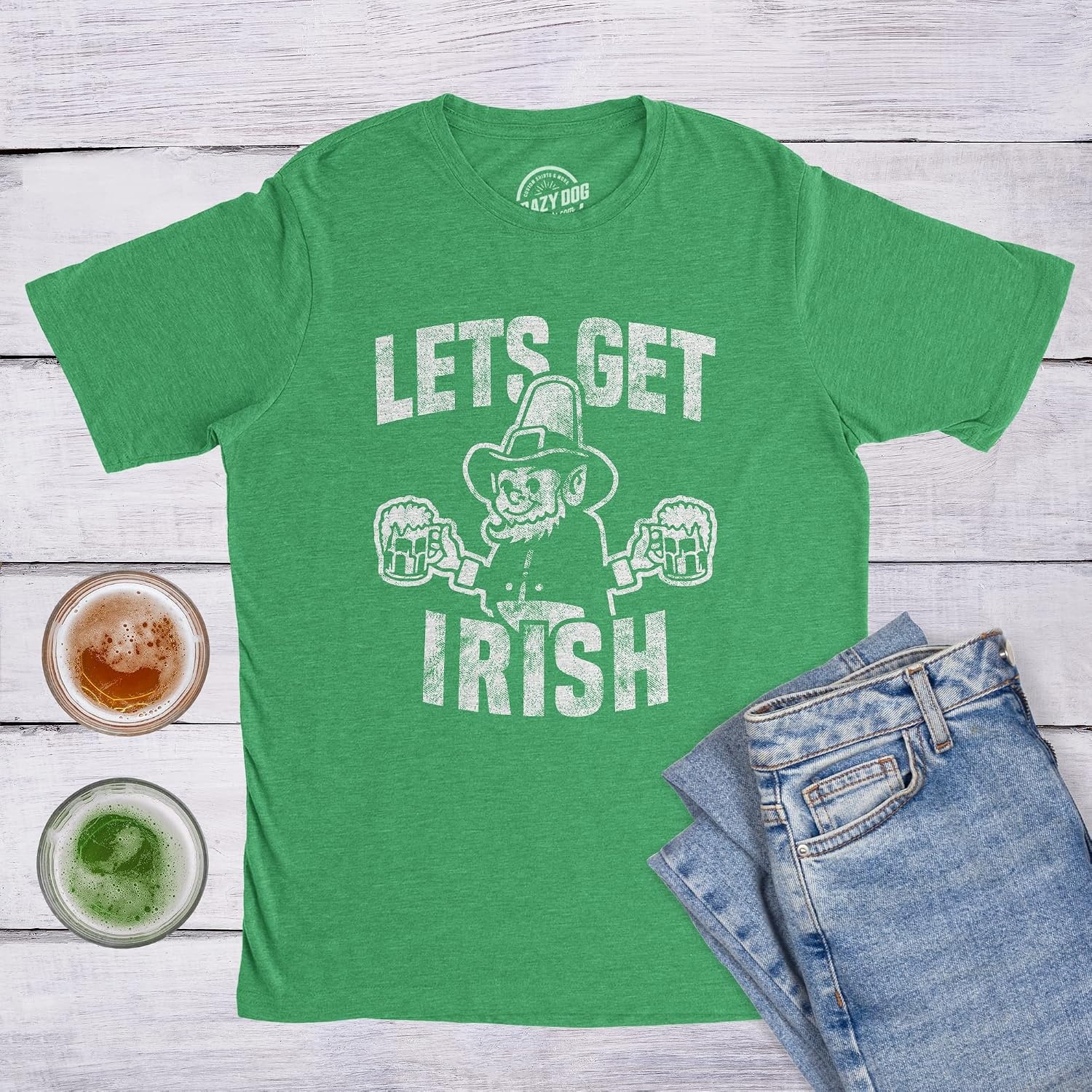 image:imageLets Get Irish Saint Patricks Day Green Funny T Shirts for MenHeather Green Get Irish