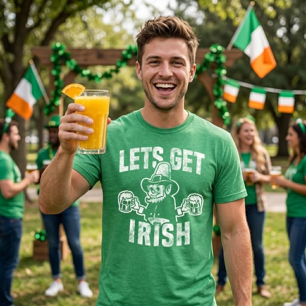 image:imageLets Get Irish Saint Patricks Day Green Funny T Shirts for MenHeather Green Get Irish