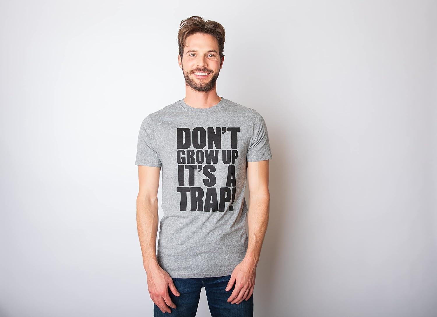 image:imageMens T Shirts Funny Sarcastic Humor Adult Joke Tees for GuysDark Heather Grey Its a Trap