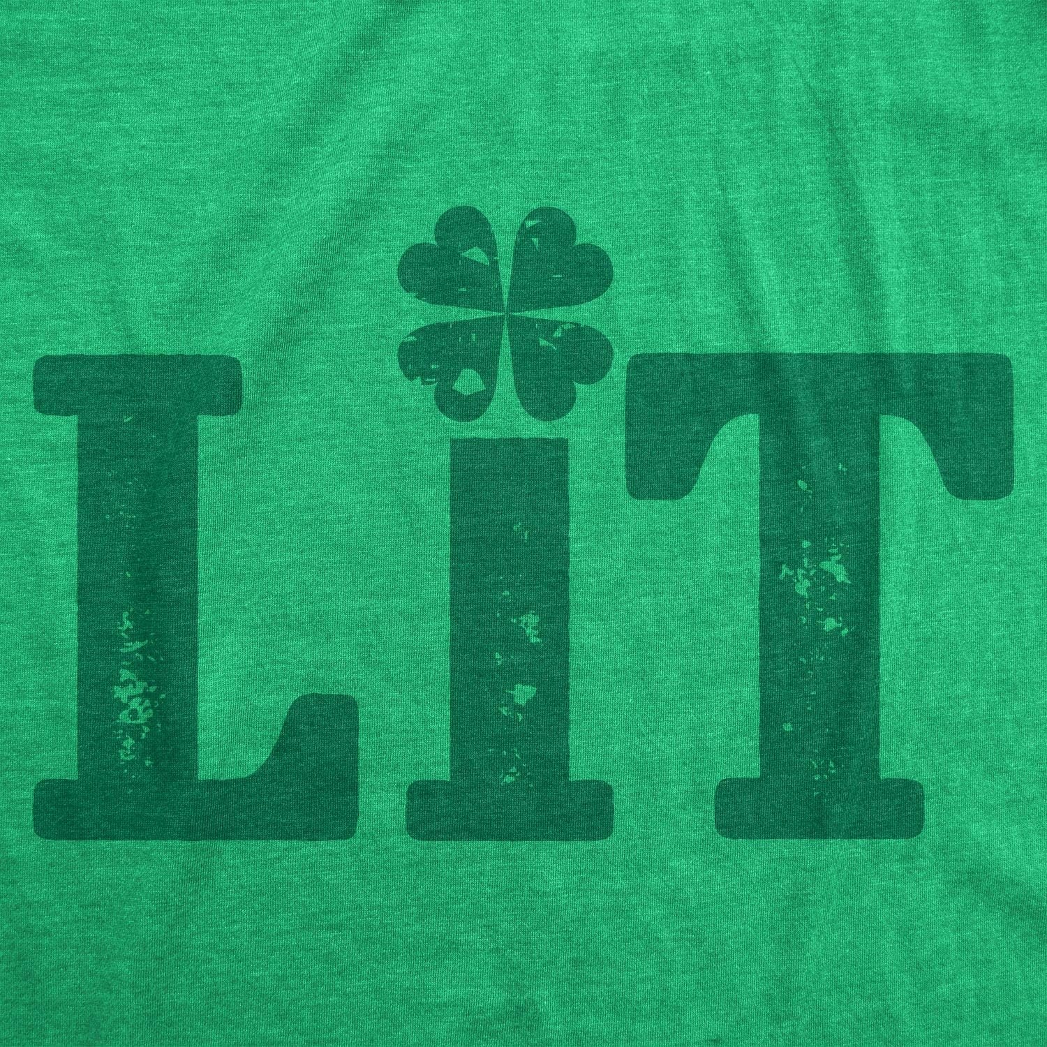image:imageSaint Patricks Day Partying Parade Graphic Funny T Shirts for MenHeather Green Lit Shamrock