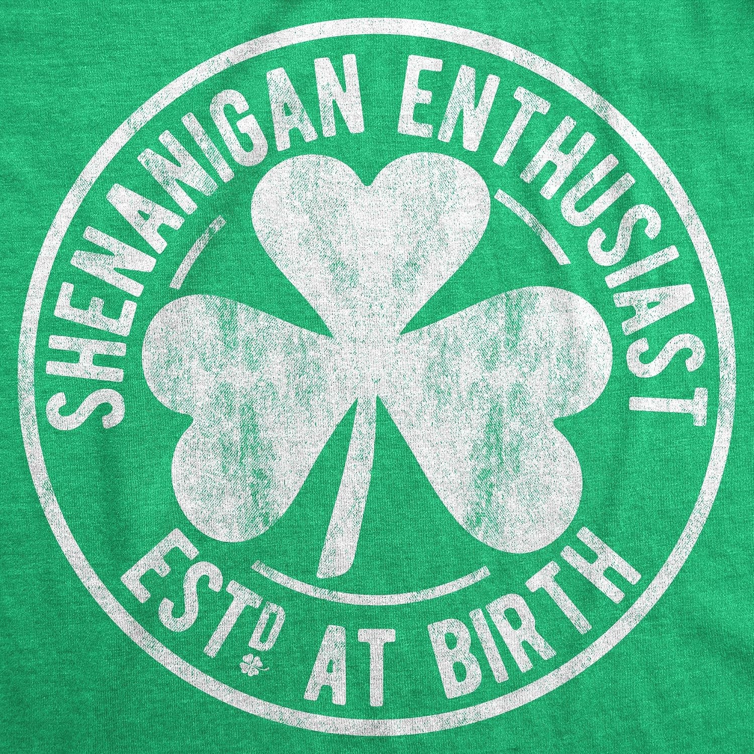 image:imageSaint Patricks Day Partying Parade Graphic Funny T Shirts for MenHeather Green Shenanigan Enthusiast Logo