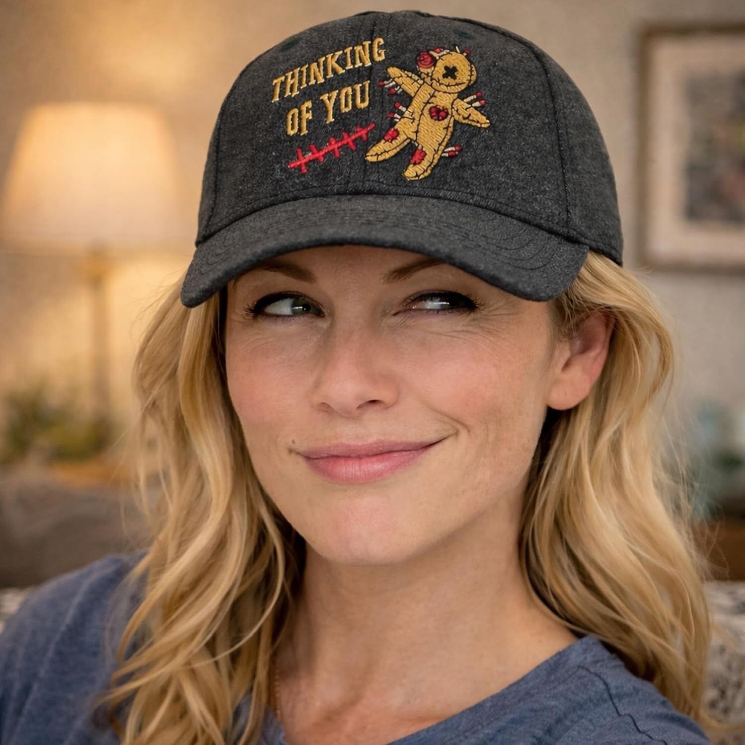 image:imageThinking of You Hat Funny Sarcastic Voodoo Doll Graphic Novelty Cap