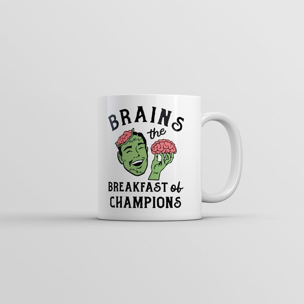 image:imageBrains The Breakfast Of Champions Mug Funny Halloween Zombie Cup 11oz
